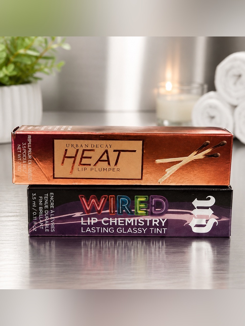 NEW Urban Decay Heat Lip Plumper + Wired Lip Chemistry Lip Bundle 💋Discontinued